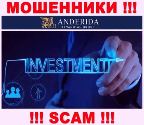 Anderida Group жульничают, предоставляя противоправные услуги в сфере Investing