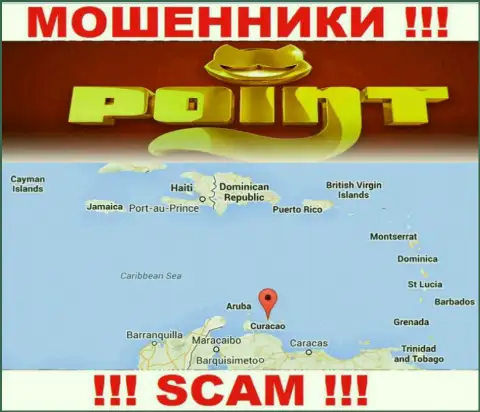 Организация ПоинтЛото зарегистрирована очень далеко от оставленных без денег ими клиентов на территории Curacao