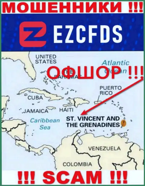 St. Vincent and the Grenadines - оффшорное место регистрации воров ЕЗЦФДС Ком, приведенное у них на информационном ресурсе