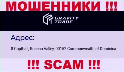 IBC 00018 8 Copthall, Roseau Valley, 00152 Commonwealth of Dominica - это оффшорный адрес Gravity Trade, показанный на web-сервисе данных мошенников