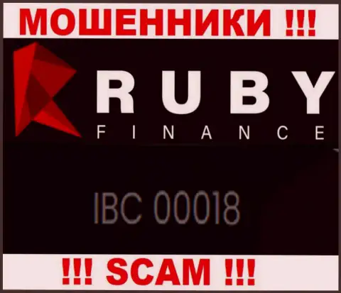 Подальше держитесь от компании RubyFinance, видимо с липовым регистрационным номером - 00018