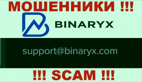 На интернет-сервисе жуликов Binaryx Com представлен этот е-мейл, на который писать письма крайне опасно !!!
