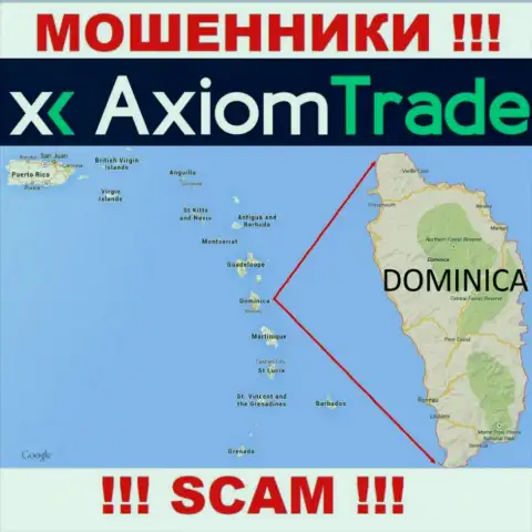 На своем веб-сайте AxiomTrade указали, что они имеют регистрацию на территории - Commonwealth of Dominica