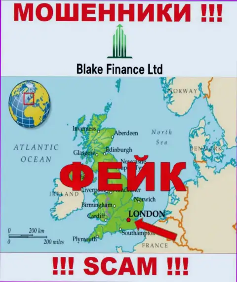 Достоверную информацию о юрисдикции Blake Finance не найти, на сайте конторы лишь липовые сведения