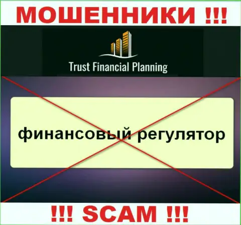 Материал об регуляторе организации Trust-Financial-Planning не разыскать ни на их сайте, ни в глобальной интернет сети
