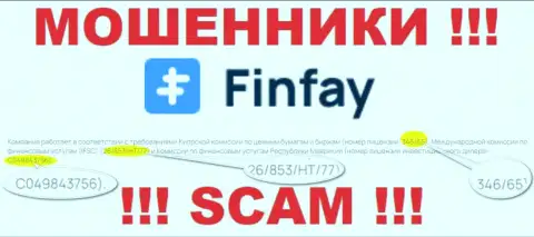 На веб-сайте ФинФей размещена их лицензия, но это хитрые мошенники - не доверяйте им