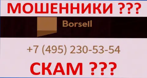 С какого именно номера позвонят internet мошенники из конторы Borsell Ru неведомо, у них их немало