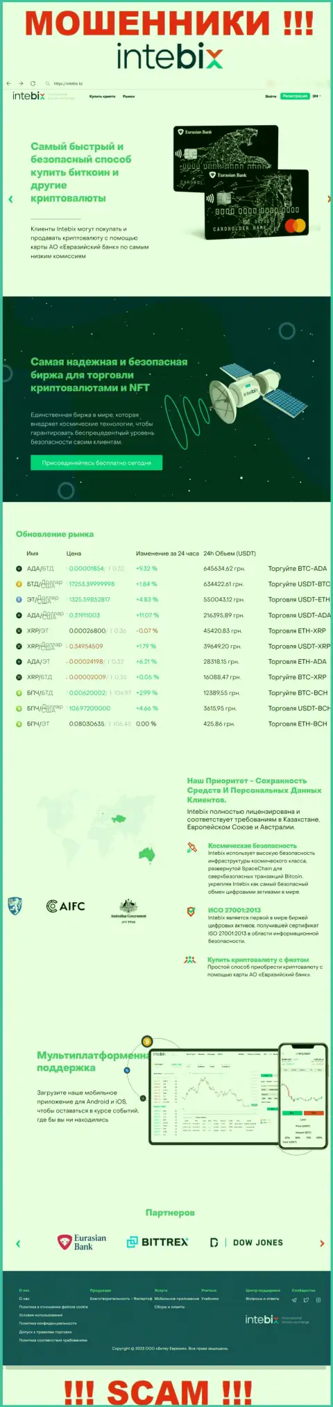 Intebix Kz - это сайт конторы Intebix Kz, обычная страничка мошенников