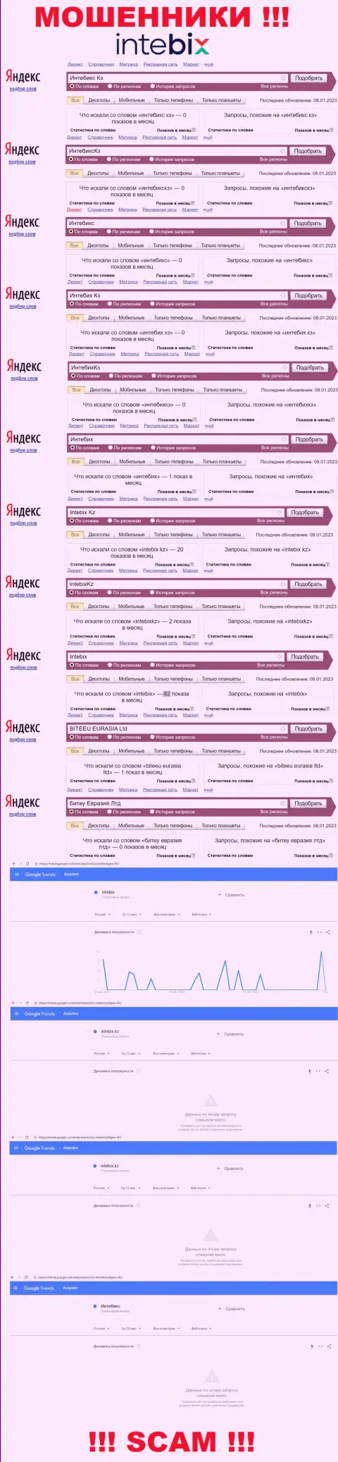 Статистика бренда Интебикс, какое число запросов у данной шарашки