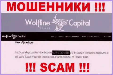 Юридическое лицо компании WolflineCapital - это Wolfline Capital LLC