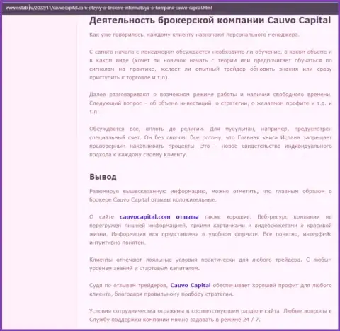 Дилинговый центр КаувоКапитал Ком описан в обзорной статье на сайте nsllab ru