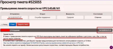 Веб-хостер уведомил, что ВПС веб-сервера, где располагался веб-ресурс ffin.xyz получил ограничение в скорости