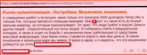 Перевод на русский комментария игрока на мошенников MultiPly Market